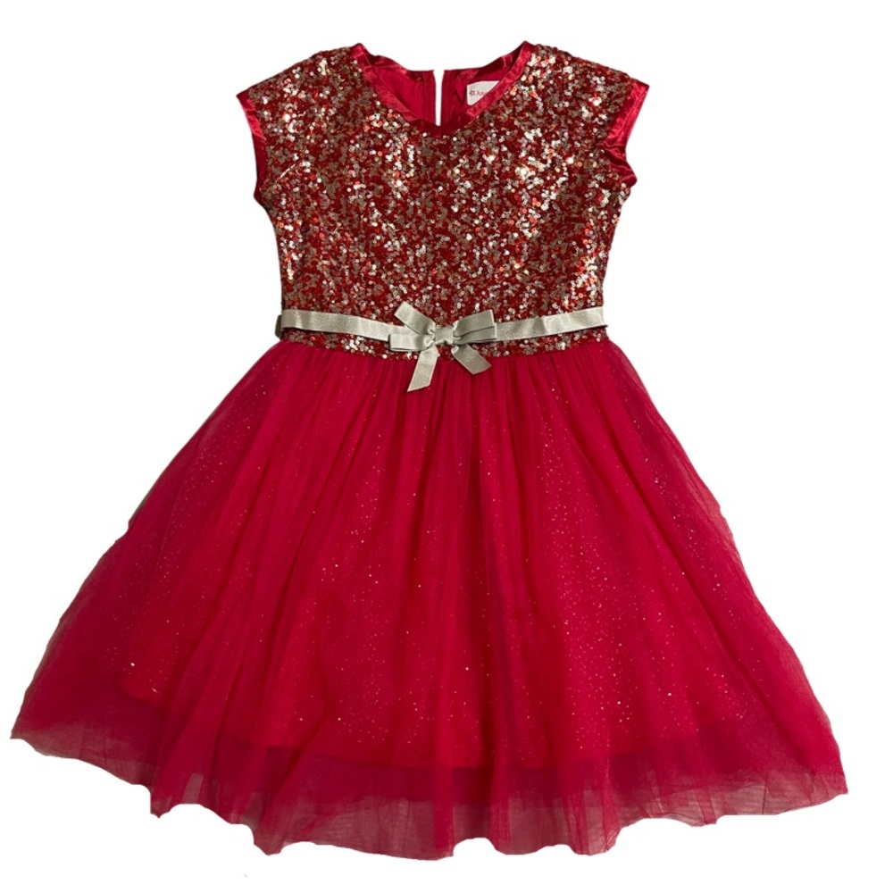 American girl red sequin Christmas dress.